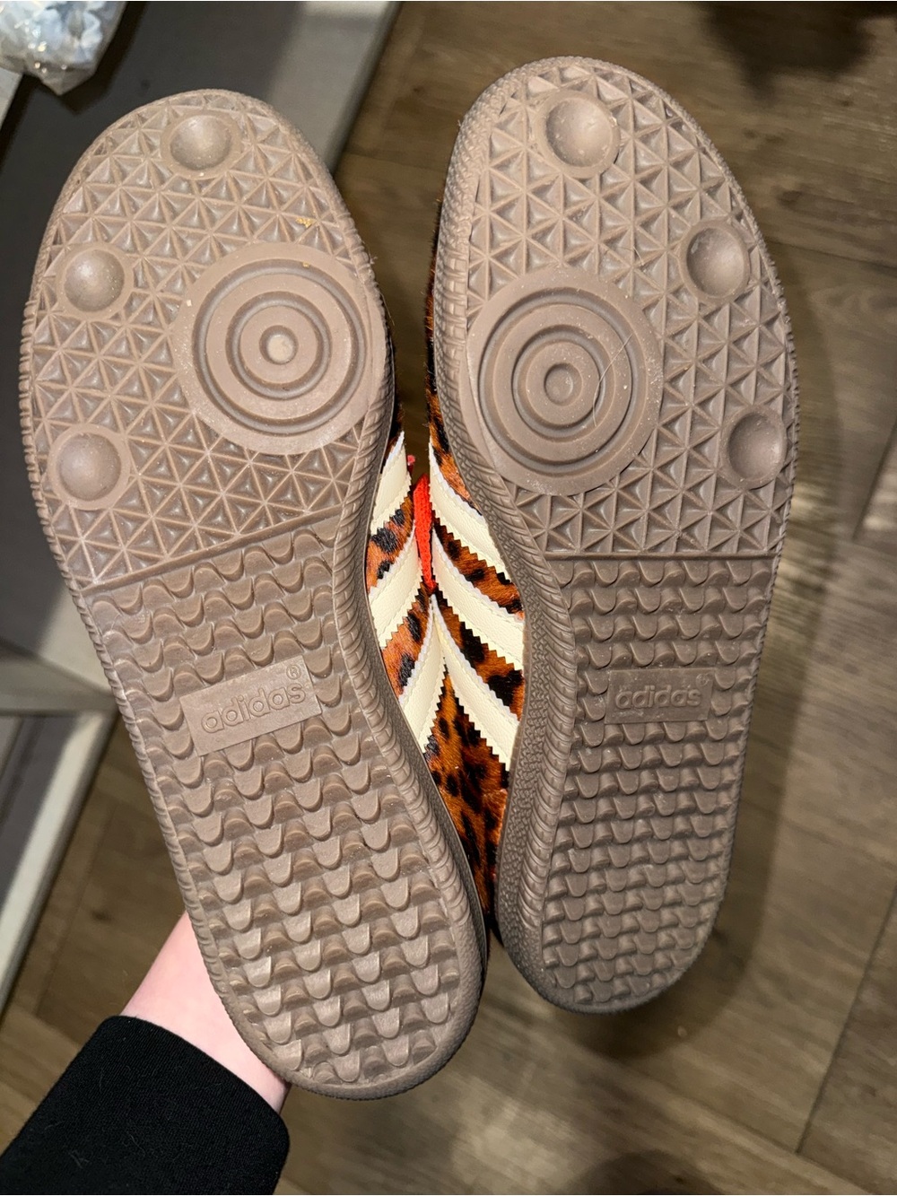 adidas Leopard-Print Samba Sneakers in Orange and Cream - Picture 3 of 4